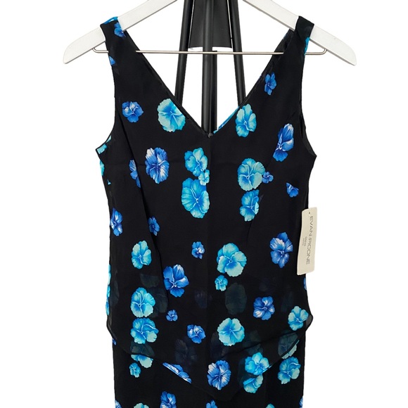 NWT Evan-Picone Floral Print V-Neck Sleeveless Dress Size 8 - Picture 9 of 14